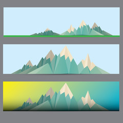 Low poly Mountains web banners
