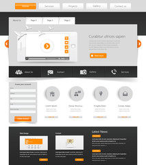Website Template Design in Eps 10 Vector