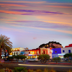 Denia old village sunset dusk in Alicante Spain