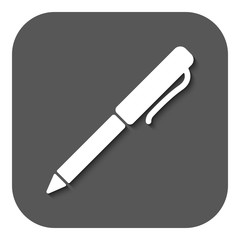 The pen and ballpoint icon. Writing symbol. Flat