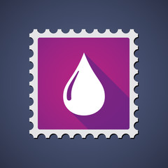 Purple mail stamp icon with a fuel drop