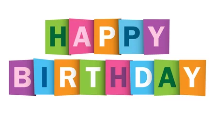 Foto op Plexiglas "HAPPY BIRTHDAY" Multicoloured Letters Card © Web Buttons Inc