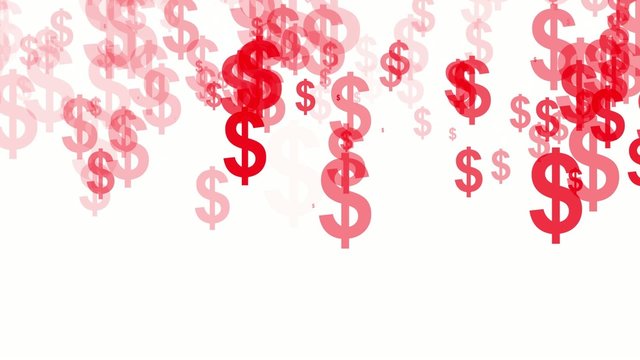 big red dollars falling