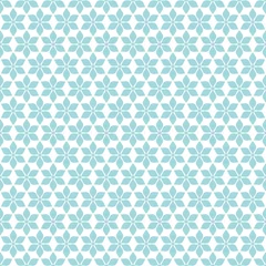 Retro Seamless Pattern Flowers Turquoise © Jan Engel