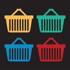 Shopping basket icon. Vector illustration, Market concept