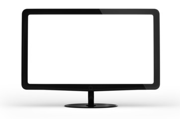 Blank computer monitor, Wide screen isolated on white background