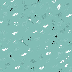 vintage .Hand drawn vector illustration. vintage background with flowers and  leaves