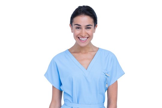 Young Nurse In Blue Tunic 