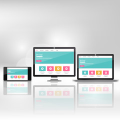 Modern flat web design in responsive website vector