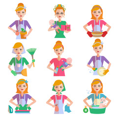Housewife Icon Set