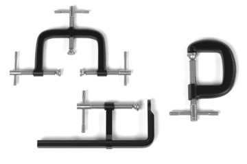 3d render of industrial clamps