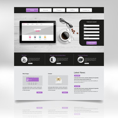 Website Template Design in Vector eps 10