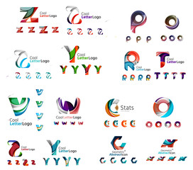 Vector abstract company logo mega collection, type letters and