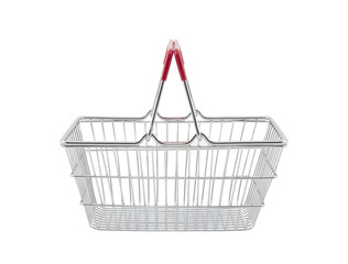 Shopping basket isolated on white background with clipping path