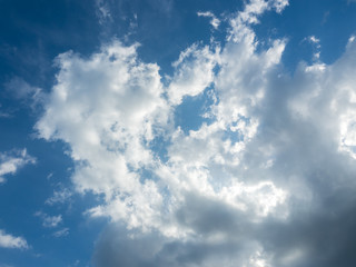 white and black cloud on blue sky, abstract background