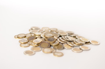 Haufen von Euro Münzen
