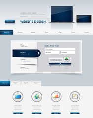 Website Template Design in Eps 10 Vector