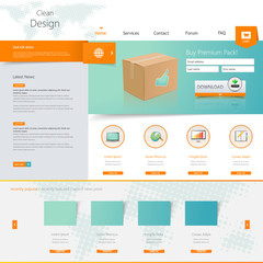 Website Template Design in Eps 10 Vector