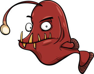 humpback anglerfish fish cartoon