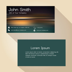 black abstract colorful lights simple business card design eps10