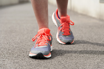 Fototapeta na wymiar girls foot with shoe for running