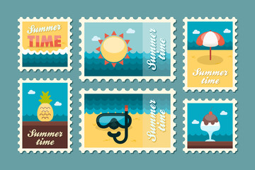 Summertime stamp set flat