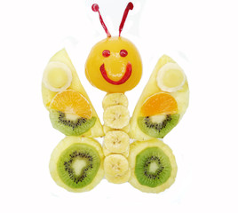 creative fruit child dessert butterfly form