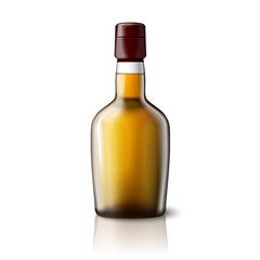 Blank realistic whiskey bottle isolated on grey background with