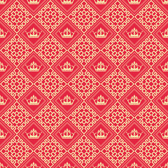 Pattern in Asian style: Chinese, Indian, Arabic. Red Background
