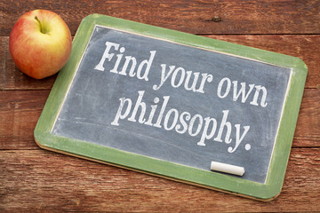 Find your own philosophy on blackboard - obrazy, fototapety, plakaty