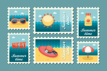 Summertime stamp set flat