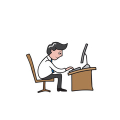 Fototapeta premium Man working desk