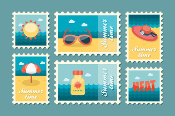 Summertime stamp set flat