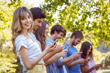 Happy friends in the park