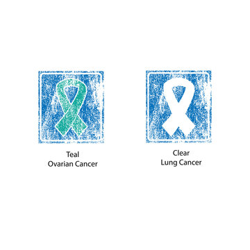 Cancer ribbons stamp vintage 4