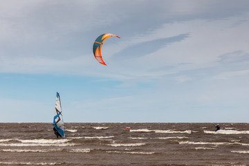  Kite surfing and windsurfing - extreme water sport