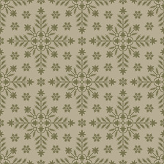 Beige seamless background with floral elements. Pattern for wallpaper and textile. Editable vector file.