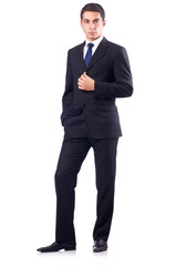 Businessman in formal attire isolated on white