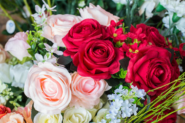 Artificial roses in vintage theme