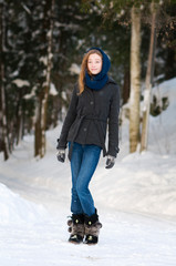 teenage girl outdoors in the snow