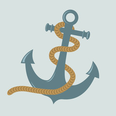 anchor and rope isolated design vector