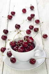 sweet cherries in a cup