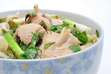 Bun Mang Vit or Vietnamese Rice Vermicelli with Bamboo Shoots and Duck Salad