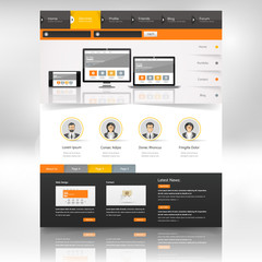Website Template Design in Eps 10 Vector 