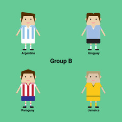 South American Championship. Group B - Argentina, Uruguay, Paraguay, Jamaica.