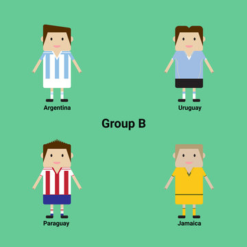 South American Championship. Group B - Argentina, Uruguay, Paraguay, Jamaica.