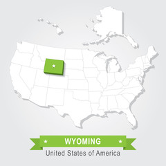 Wyoming State. USA administrative map.