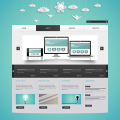 Website Template Design in Eps 10 Vector 