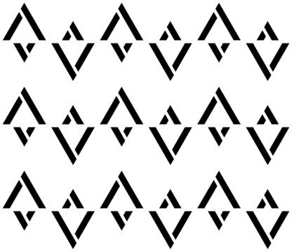Black and white color stripes triangle seamless pattern background vector.