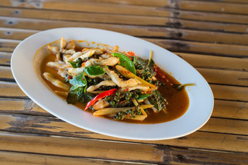 Fried razor clam